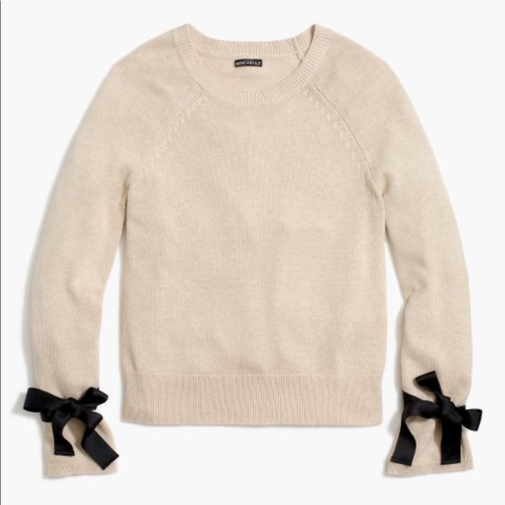 JCrew Bow Sleeves Crew Neck Sweater - Picture 2 of 9